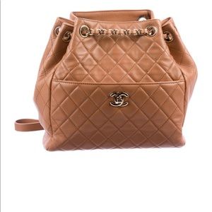 Chanel Quilted Draw String Bucket Bag.